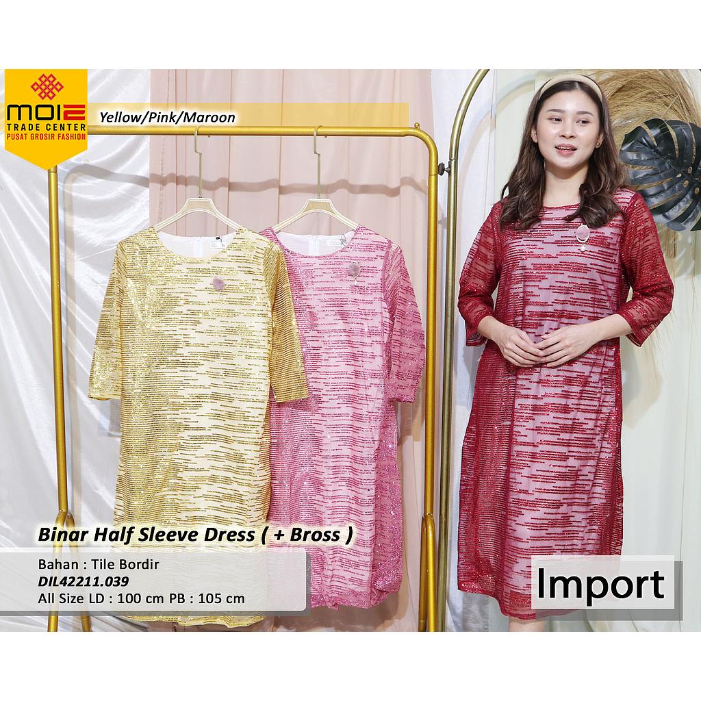 Binar Half Sleeve Dress ( + Bross ) (DI.039)