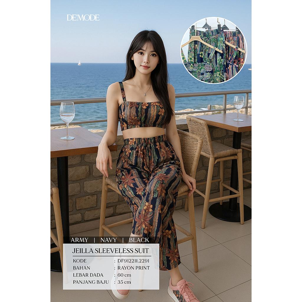 Jeilla sleeveless suit ( 2piece ) (DF.2291)