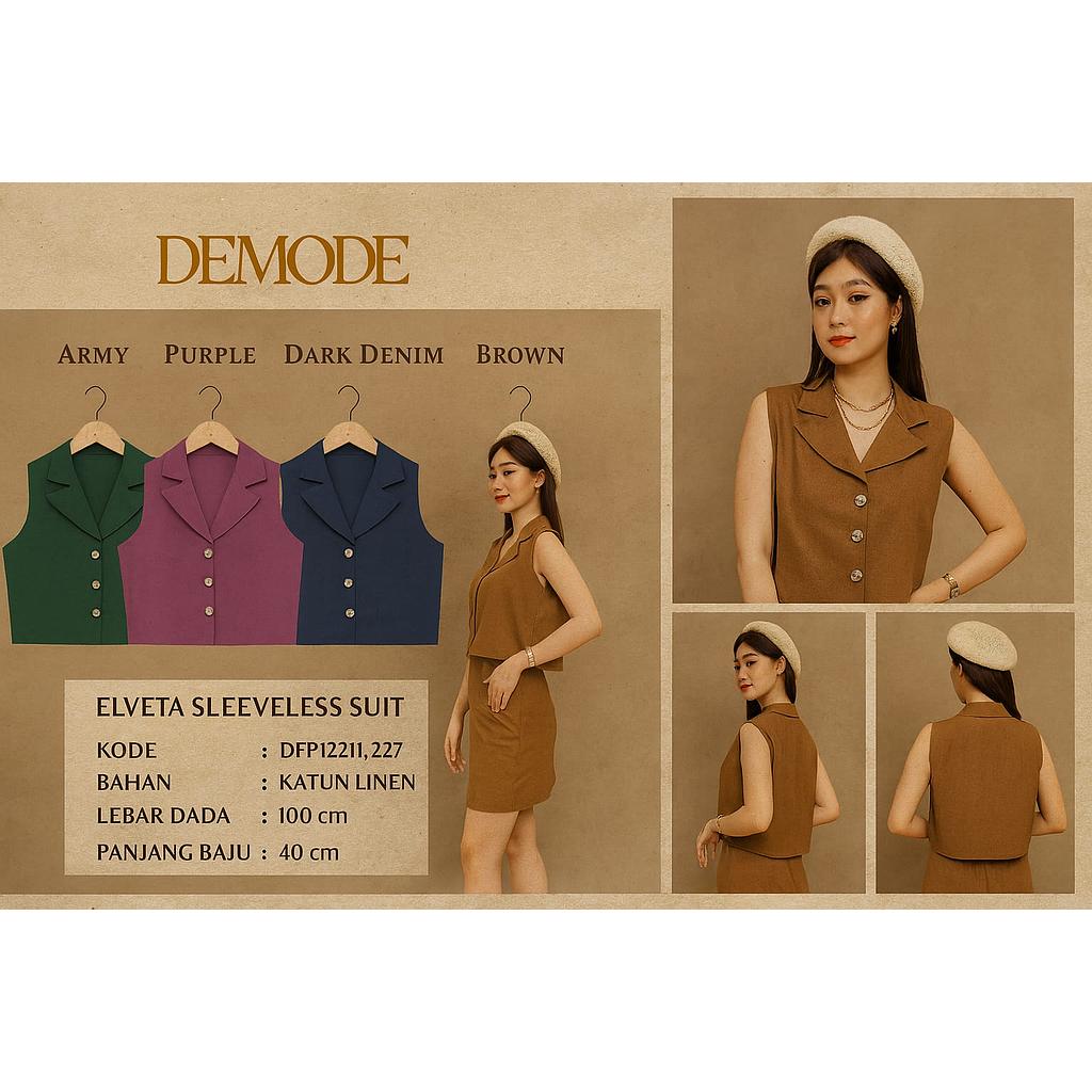 Elveta sleeveless suit (2piece) (DF.227)
