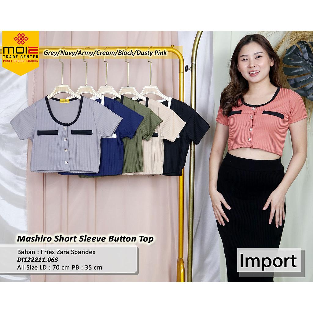 Mashiro  Short Sleeve  Button Crop Top (DI.063)