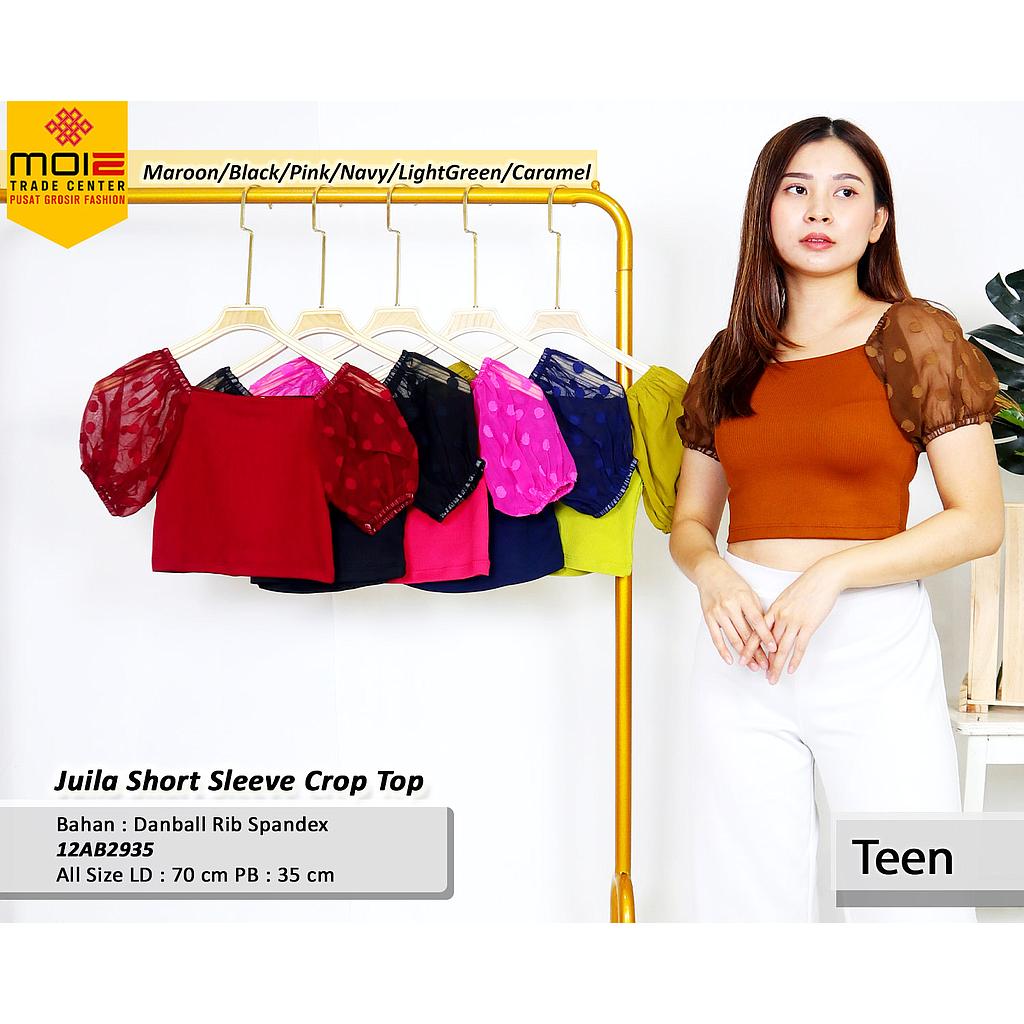 Julia Short Sleeve Crop Top  (AB293)