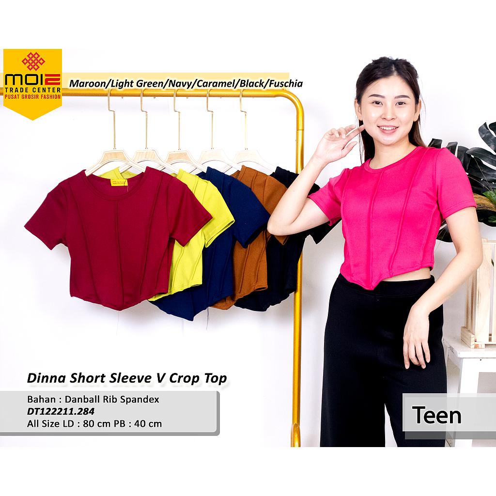 Dinna Short Sleeve V Crop Top (DT.284)