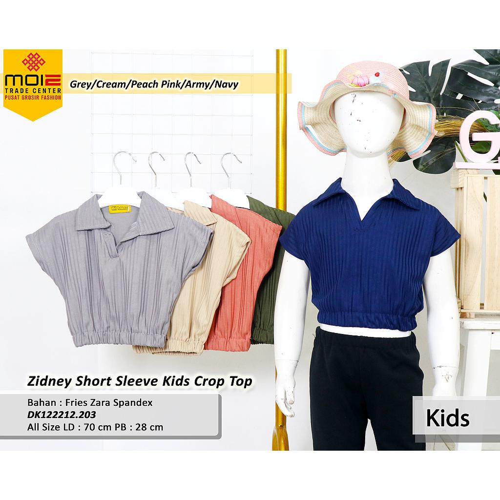 Zidney Short Sleeve Kid Crop Top (DK.203)