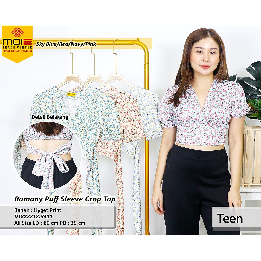 Romany  Puff Sleeve Crop Top  (DT.341)
