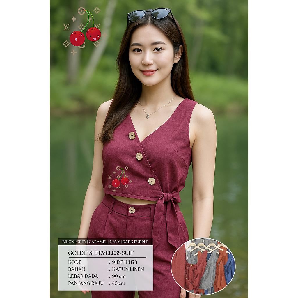 Goldie Sleeveless Suit ( 2 Piece )(DF144)