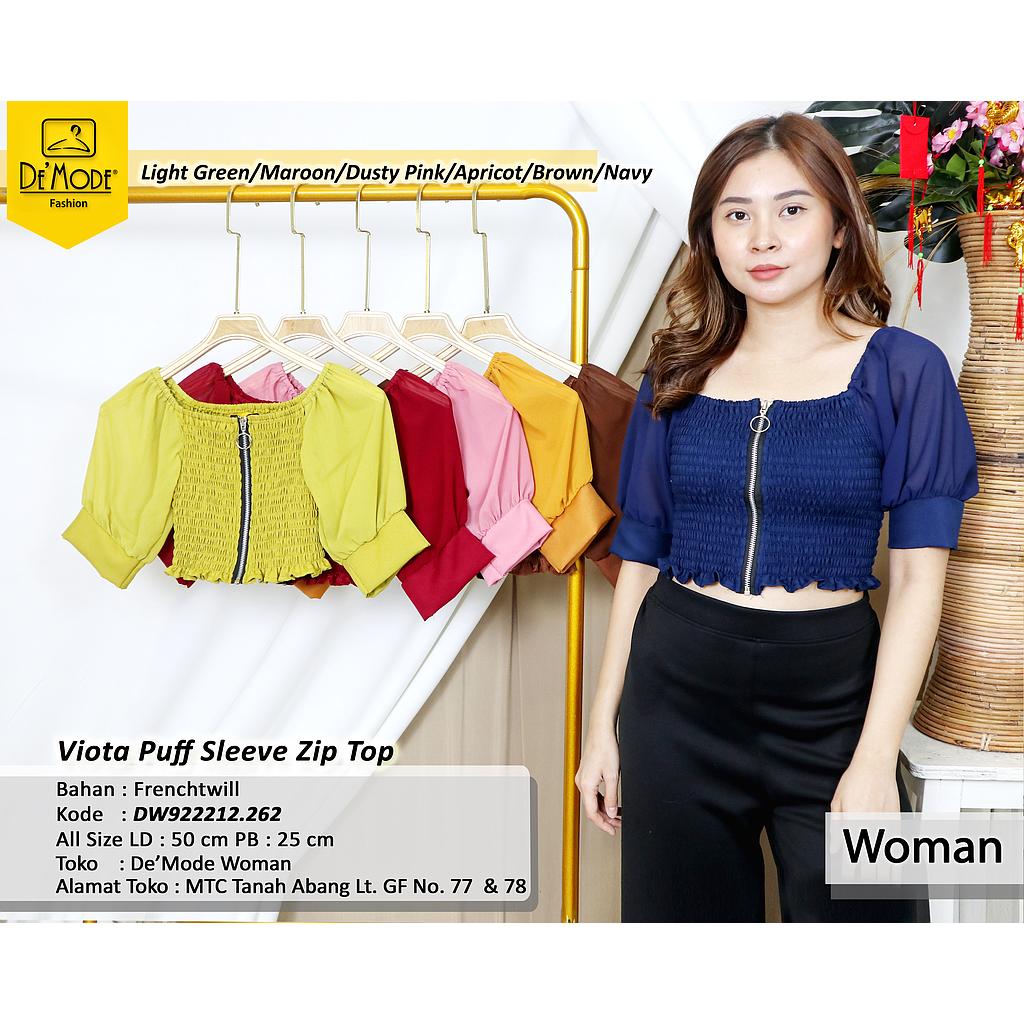 Viota Puff sleeve zip top (DW.262)