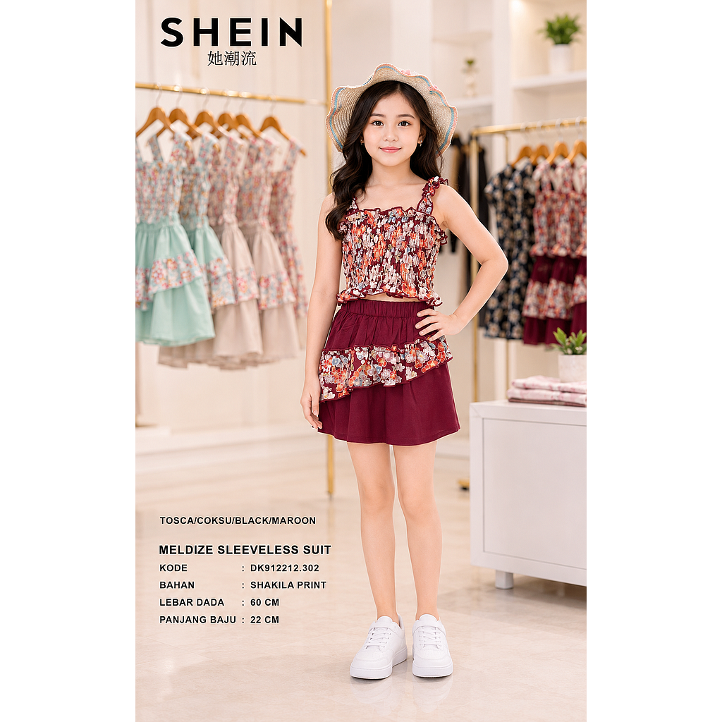 Meldize sleeveless suit  (2piece)  (DK.302)