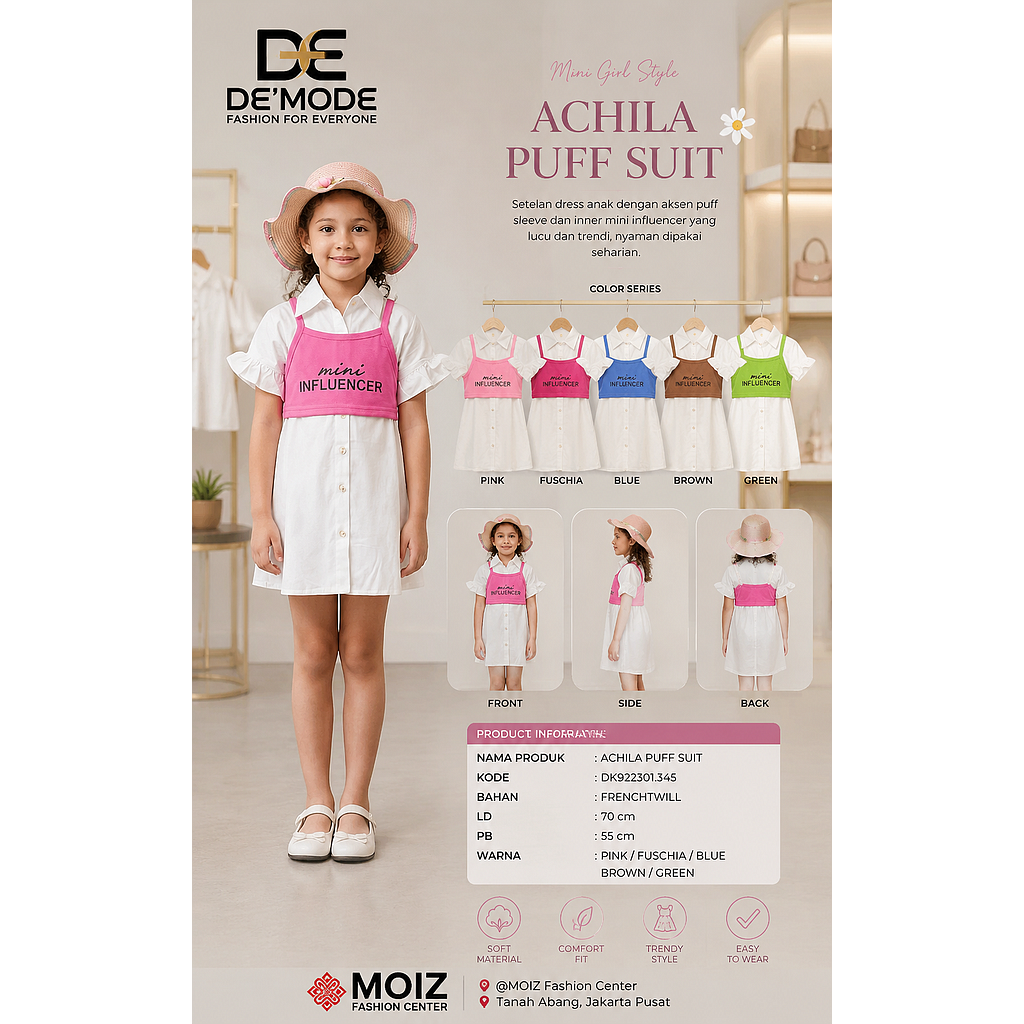  Achila Puff Suit ( 2piece )(DK.345)