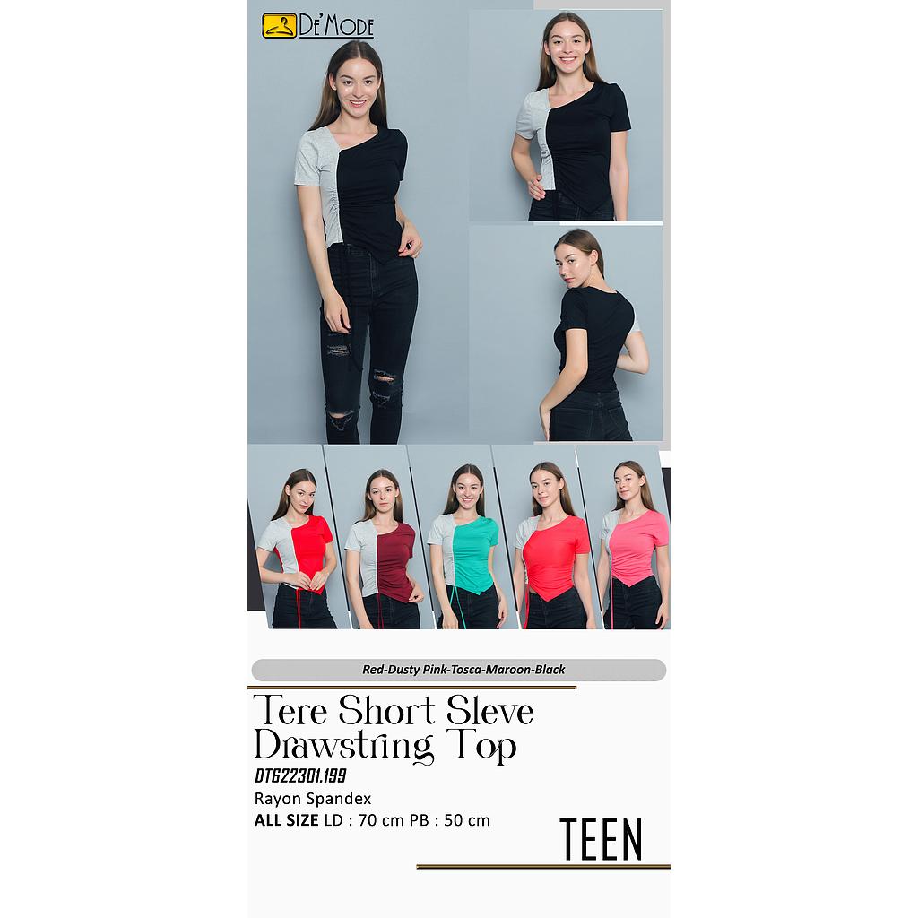  Tere short sleeve Drawstring Top (DT199)