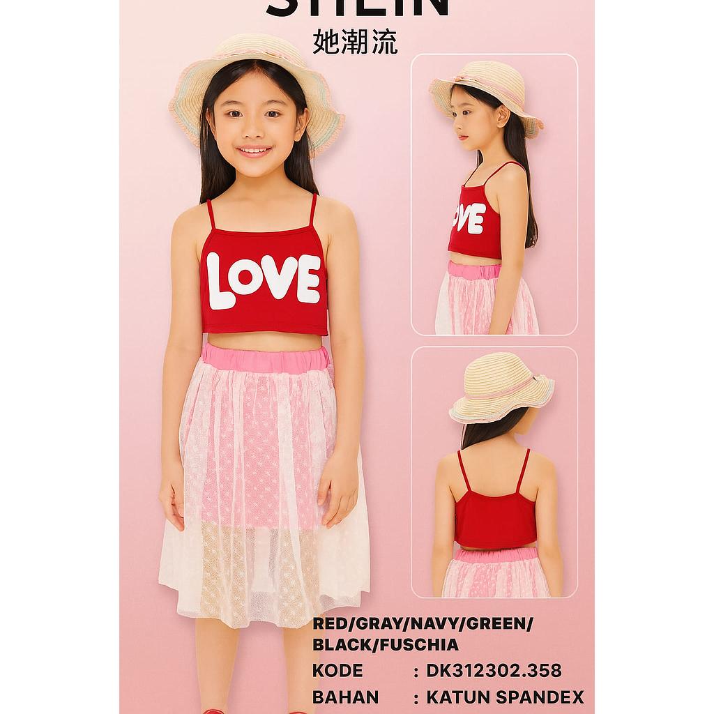  Love Sleeveless suit (2 piece) (DK358)