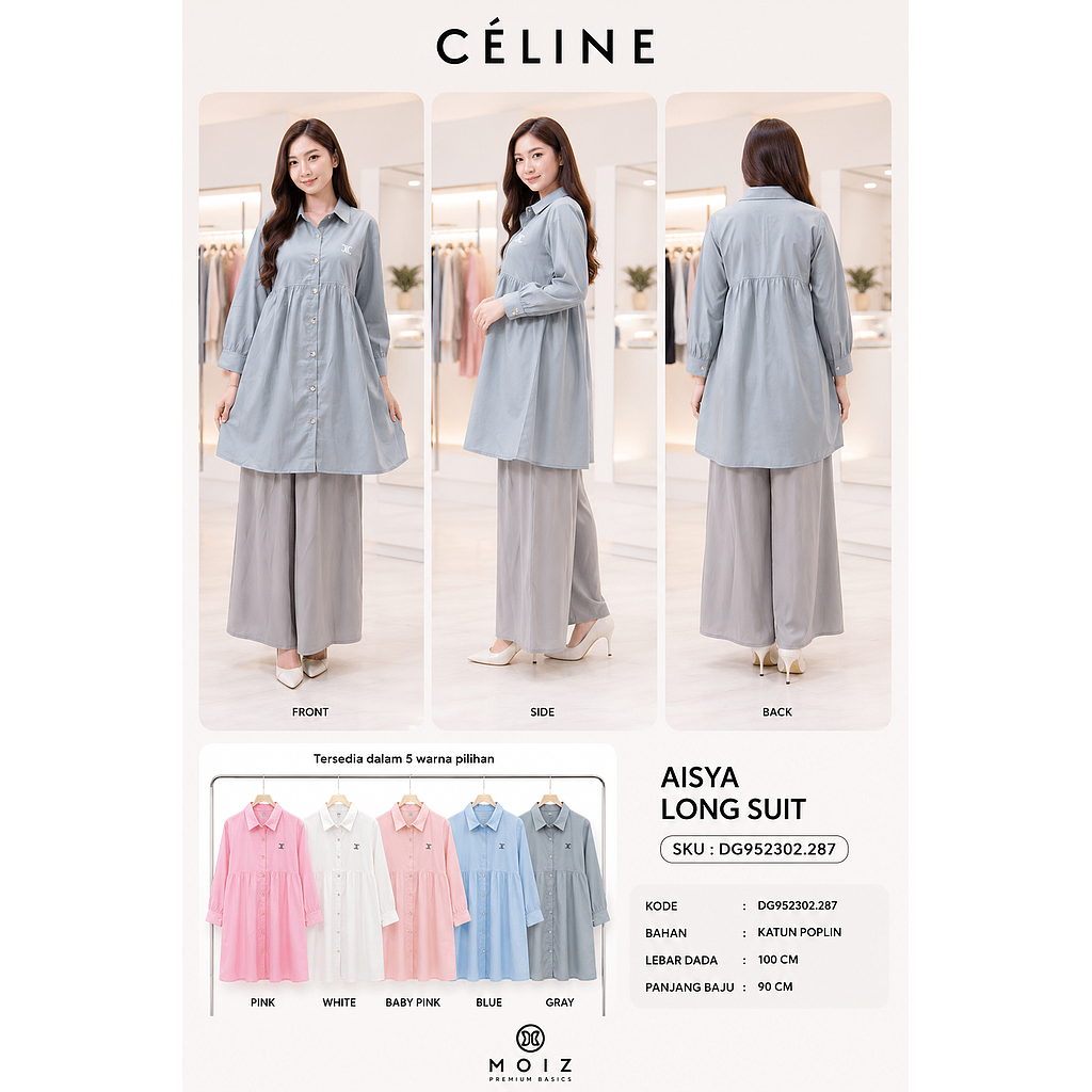  Aisya Long suit (2 piece) (DG287)