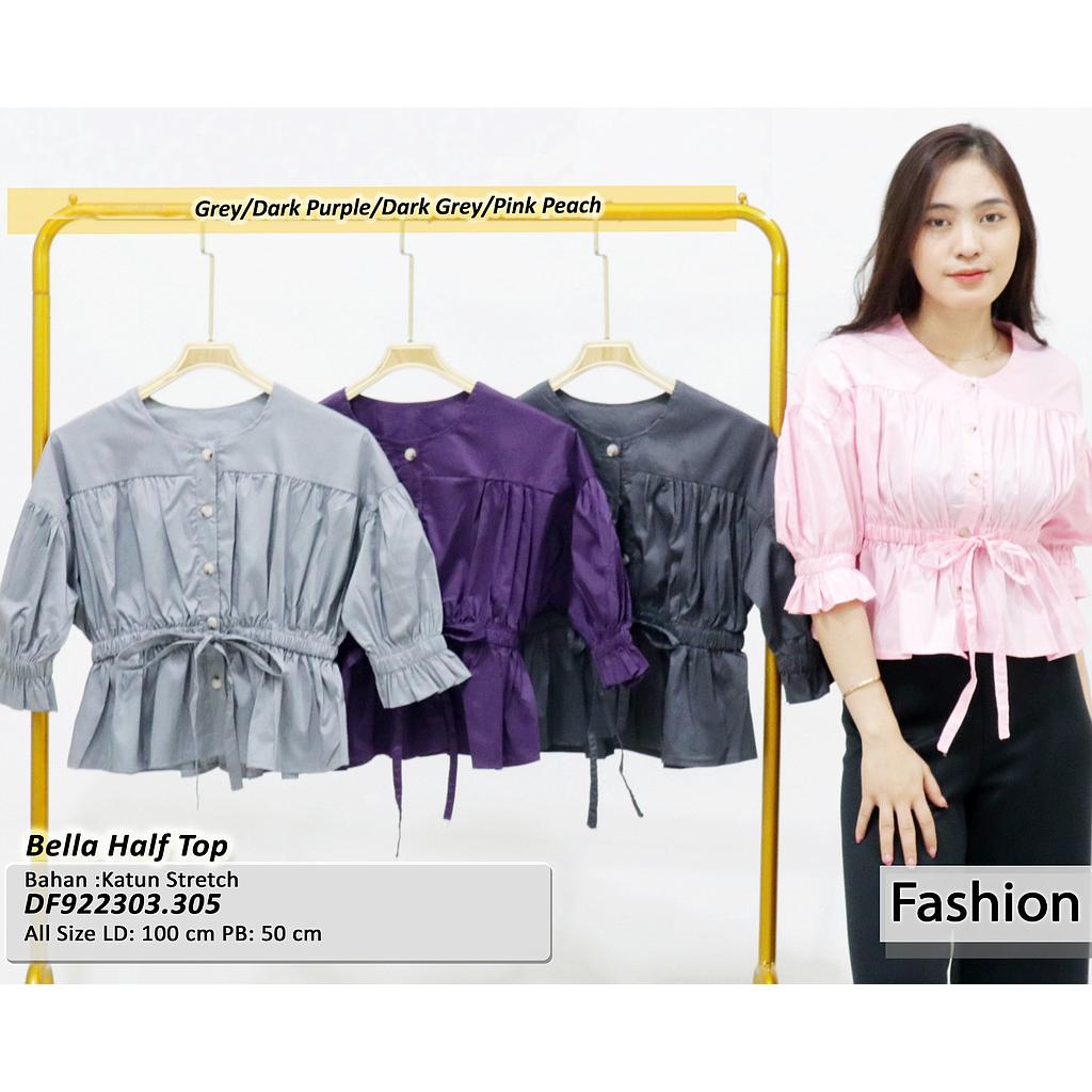 bella half sleeve button top (DF305)