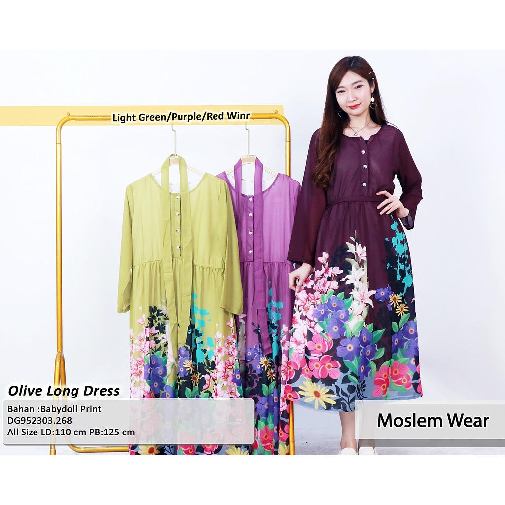 Olive Dress Gamis (DG268)