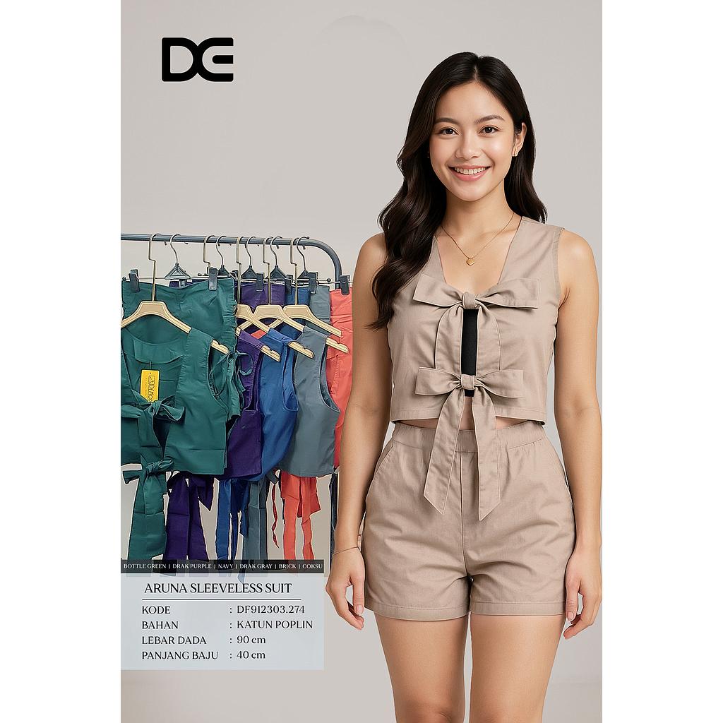 Aruna sleeveless suit (2pice) (DF274) Re-ALL