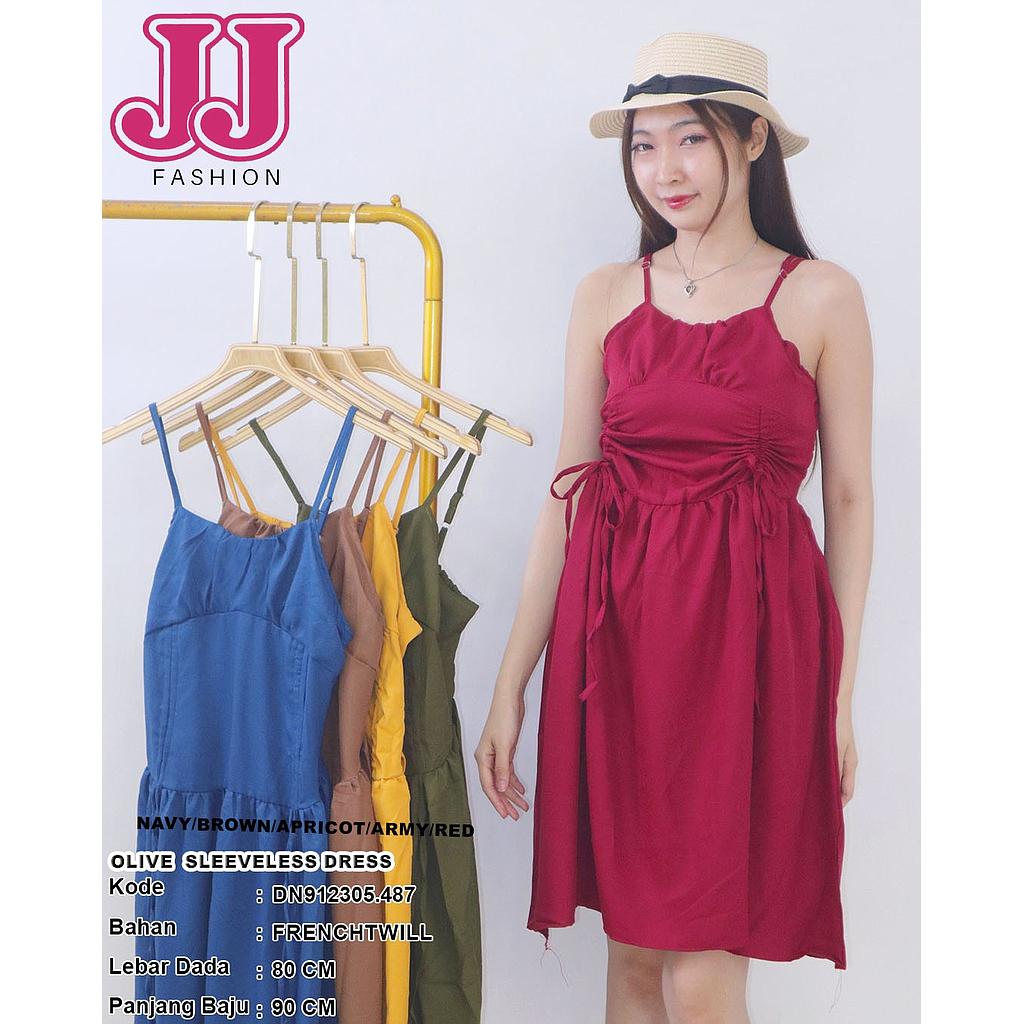 Olive sleeveless Top (DN487)