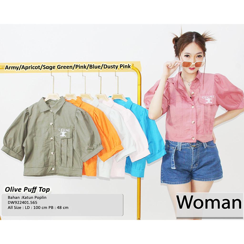 Olive Puff Top (DW565)