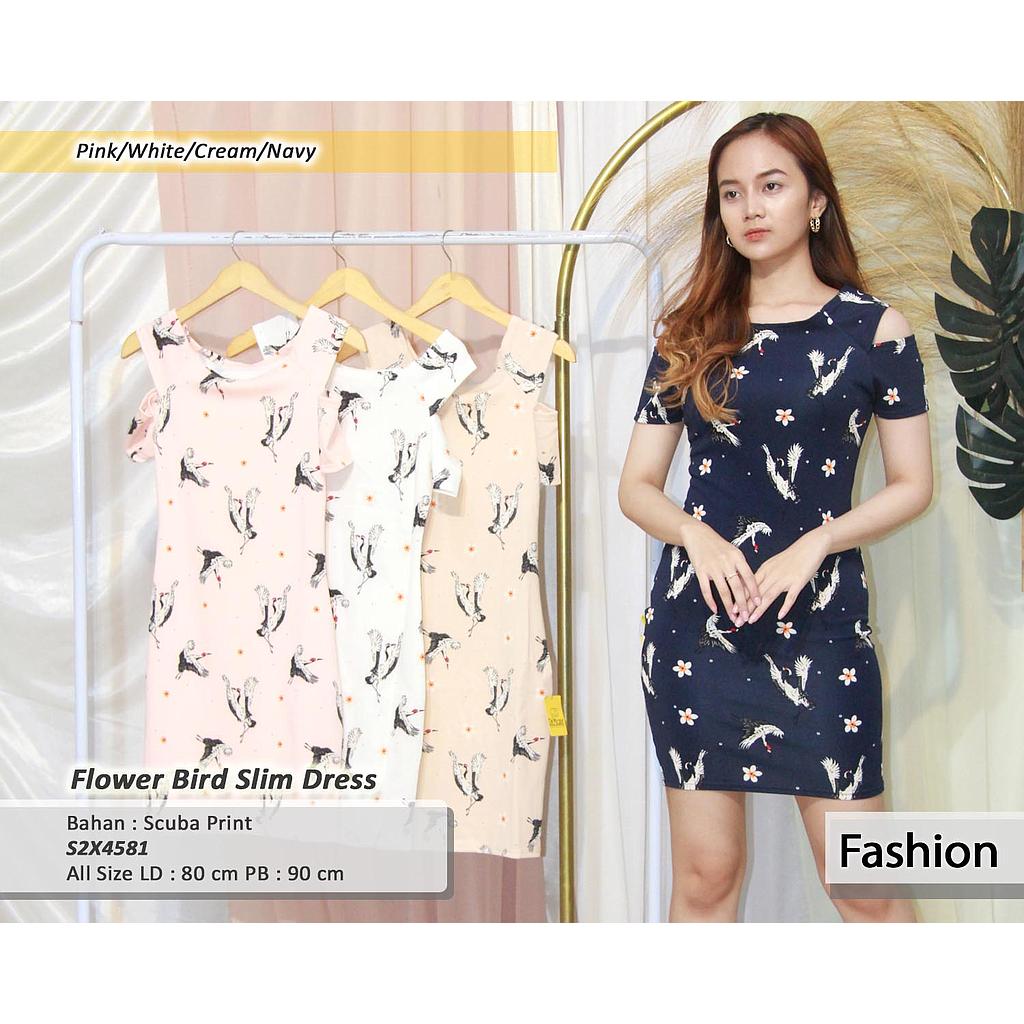 Flower Bird Slim dress