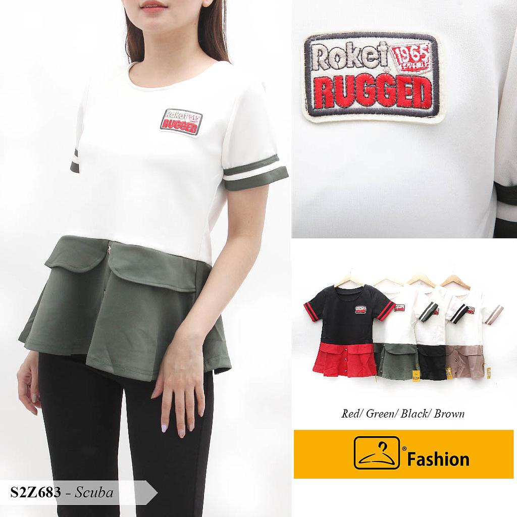 KAMILA BLOUSE PEPLUM KOMBI+LOGO